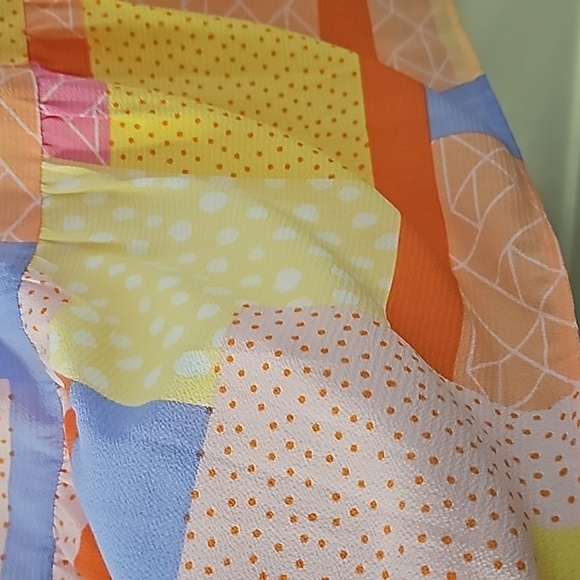 Fun‎ patchwork mini dress by Impression. Size 3X. Beachy, boho. - Picture 6 of 10